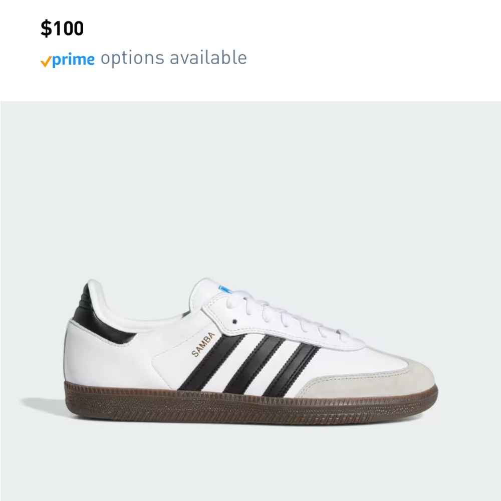 Adidas Samba White and Black Shoes